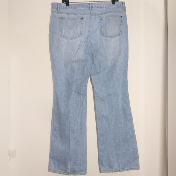 Michael Kors Women's Distressed Light Wash Bootcut Jeans Size 14 EUC - Picture 7 of 9